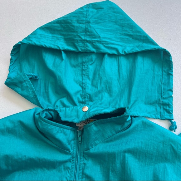 Claudia Barnes Sport Vintage Windbreaker Womens Small Zip Up Jacket Turquoise - Picture 7 of 15